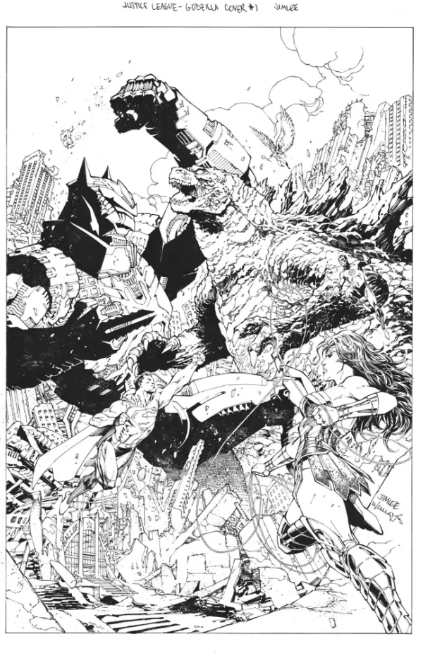 Justice League vs Godzilla vs Kong #1 (of 6) (Cover J - Inc 1:100 Jim Lee & Scott Williams Card Stock Variant)