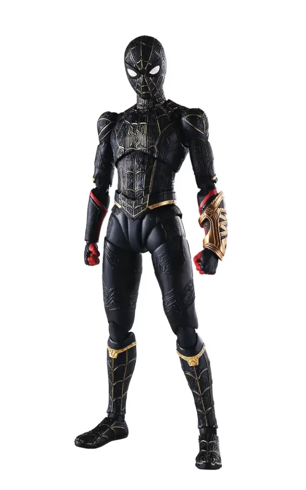 Spider-Man No Way Home Spider-Man Blk & Gold S.H.FIGUARTS Action Figure