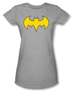 Batgirl Juniors T-shirt - Batgirl Logo Gray Tee