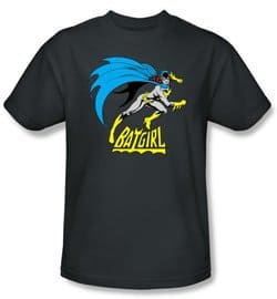 Batgirl T-shirt - Batgirl Is Hot DC Comics Adult Charcoal Gray Tee
