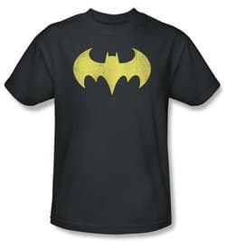 Batgirl T-shirt - Logo Distressed DC Comics Adult Charcoal Tee