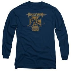 Masters Of The Universe Shirt Long Sleeve Hero Of Eternia Navy Tee T-Shirt