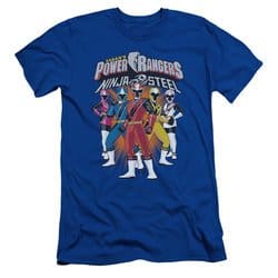 Power Rangers Ninja Steel Slim Fit Shirt Team Royal Blue T-Shirt