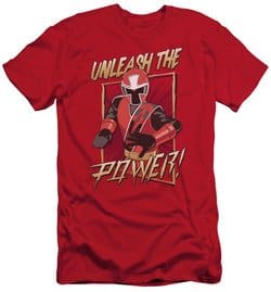 Power Rangers Ninja Steel Slim Fit Shirt Unleash Red T-Shirt