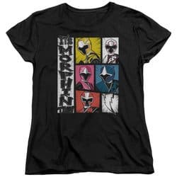 Power Rangers Ninja Steel Womens Shirt Morphin Time Black T-Shirt