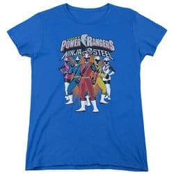 Power Rangers Ninja Steel Womens Shirt Team Royal Blue T-Shirt
