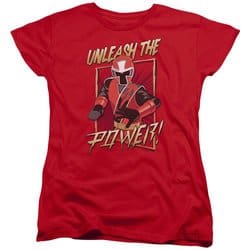Power Rangers Ninja Steel Womens Shirt Unleash Red T-Shirt