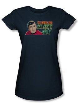 Star Trek Juniors Shirt All She's Got Navy Blue Tee T-Shirt