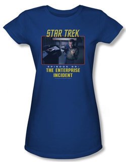 Star Trek Juniors Shirt The Enterprise Incident Royal Tee T-Shirt