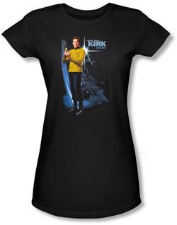 Star Trek Juniors T-shirt - Galactic Kirk Black Tee