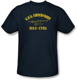 Star Trek T-shirt - Enterprise Athletic Adult Navy