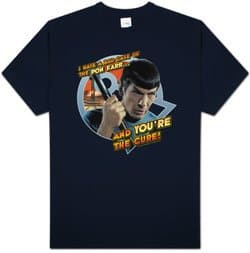 Star Trek T-shirt - TV Show Spock Pon Far Adult Navy Blue