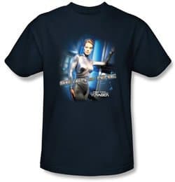 Star Trek T-shirt - Voyager Seven Of Nine Adult Navy