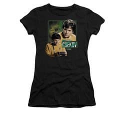 Star Trek - The Original Series Shirt Juniors Ensign Chekov Black Tee T-Shirt