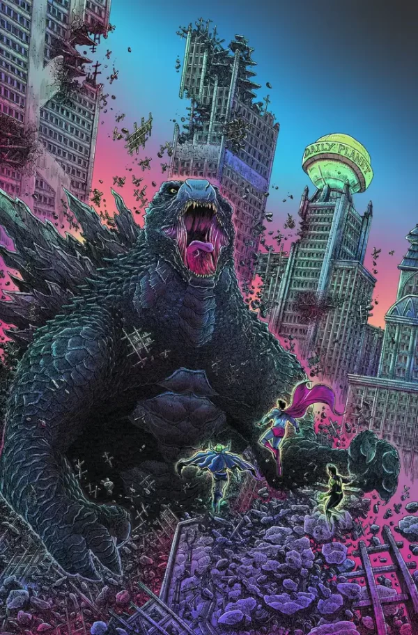 Justice League vs Godzilla vs Kong #4 (of 7) (Cover E - Inc 1:50 James Stokoe Card Stock Variant)