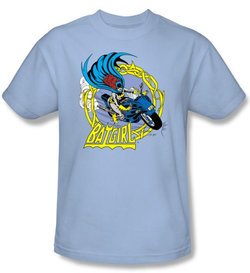 Batgirl Kids T-shirt - Batgirl Motorcycle Dc Comics Light Blue Youth