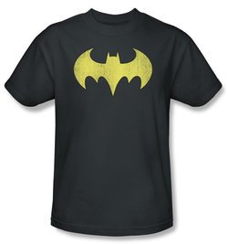 Batgirl T-shirt - Logo Distressed DC Comics Adult Charcoal Tee