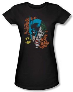 Batman And Robin Juniors T-shirt - Broken Visage DC Comics Black