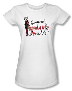 Batman Juniors T-Shirt - Arkham City Somebody Loves Me White Tee