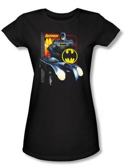 Batman Juniors T-Shirt - Bat Racing Black Tee