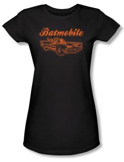 Batman Juniors T-Shirt - Batmobile Black Tee