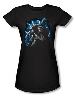 Batman Juniors T-Shirt - Gotham Lightning Black Tee