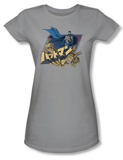 Batman Juniors T-Shirt - Japanese Knight Silver Tee