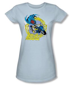 Batman Juniors T-Shirt - Motorcycle Blue Tee