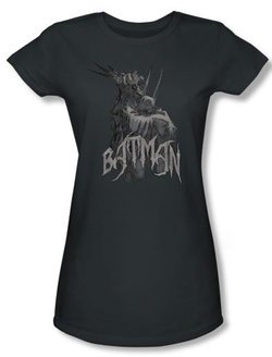 Batman Juniors T-Shirt - Scary Right Hand Charcoal Tee