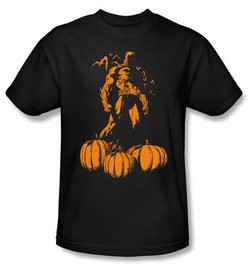 Batman Kids T-Shirt - A Bat Among Pumpkins Youth Black Tee