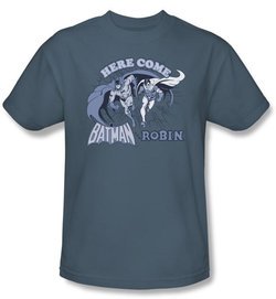 Batman Kids T-Shirt - Batman and Robin Youth Slate Blue Tee