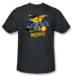 Batman Kids T-Shirt - Bats Welcome Youth Charcoal Tee