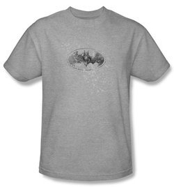 Batman Kids T-Shirt - Burned and Splattered Youth Athletic Heather Tee