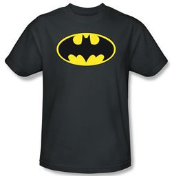 Batman Kids T-Shirt - Classic Bat Logo Youth Charcoal Tee