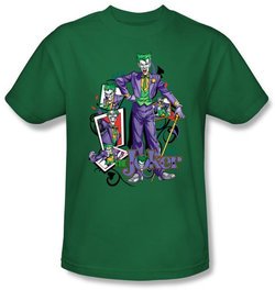 Batman Kids T-Shirt - Joker Wild Cards Youth Kelly Green Tee