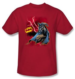 Batman Kids T-Shirt - Lightning Strikes Youth Red Tee