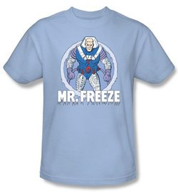 Batman Kids T-Shirt - Mr Freeze Supervillian Youth Light Blue Tee