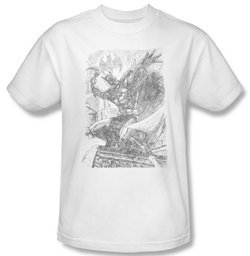 Batman Kids T-Shirt - Pencil Batarang Throw Youth White Tee