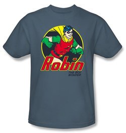 Batman Kids T-Shirt - Robin The Boy Wonder Youth Slate Blue Tee