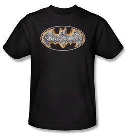 Batman Kids T-Shirt - Steel Fire Shield Youth Black Tee