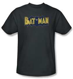 Batman Kids T-Shirt - Vintage Logo Splatter Youth Charcoal Grey Tee