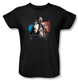 Batman Ladies T-Shirt - Arkham City Two Face Black Tee