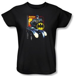 Batman Ladies T-Shirt - Bat Racing Black Tee