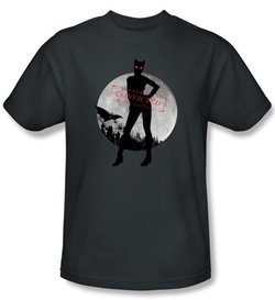 Batman T-Shirt - Arkham City Catwoman Convicted Adult Charcoal Tee