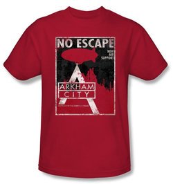 Batman T-Shirt - Arkham City No Escape Adult Red Tee