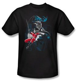 Batman T-Shirt - Black and White Adult Black Tee