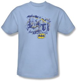 Batman T-Shirt - He Sees All Adult Light Blue Tee