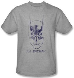 Batman T-Shirt - I'm Batman Adult Athletic Heather Grey Tee