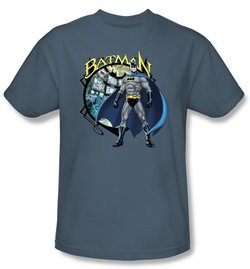 Batman T-Shirt - Joker Case Files Adult Slate Blue Tee