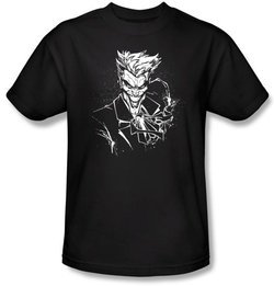 Batman T-Shirt - Joker's Splatter Smile Adult Black Tee